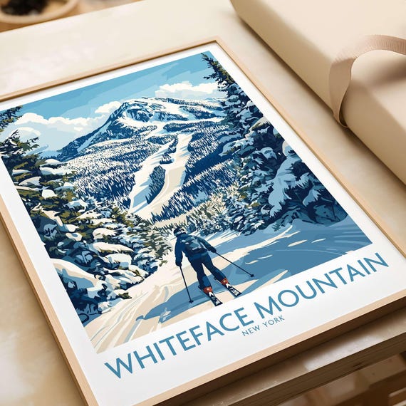 Whiteface New York Skiing Scene Art Print