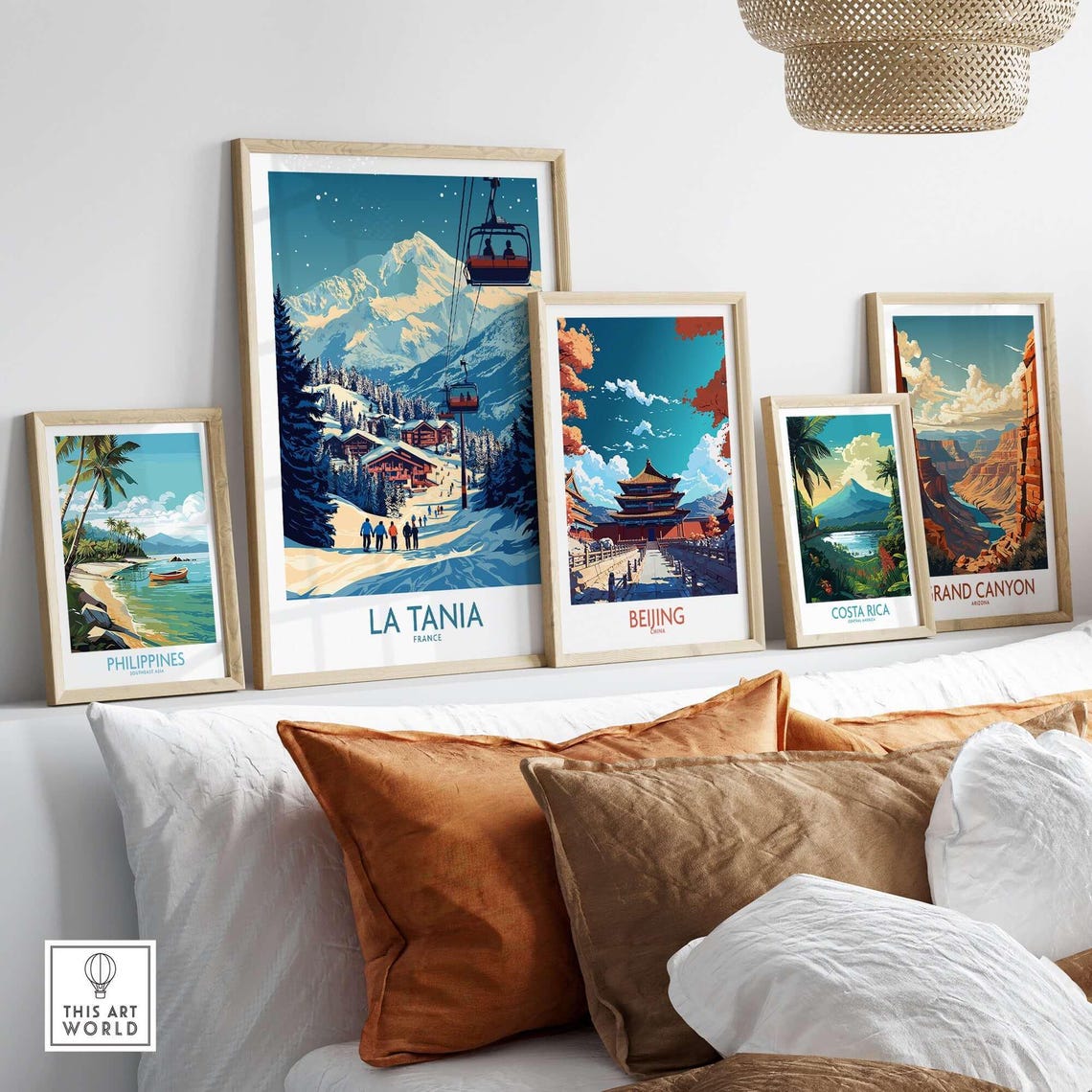 La Tania Ski Art Print, Ski Lodge Decor - Image 3