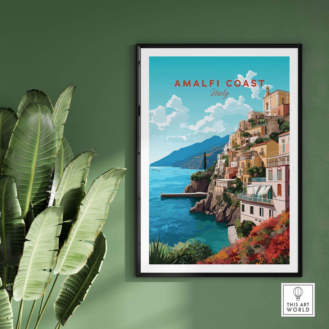 Amalfi Coast Travel Poster, Europe Travel Poster - Image 2