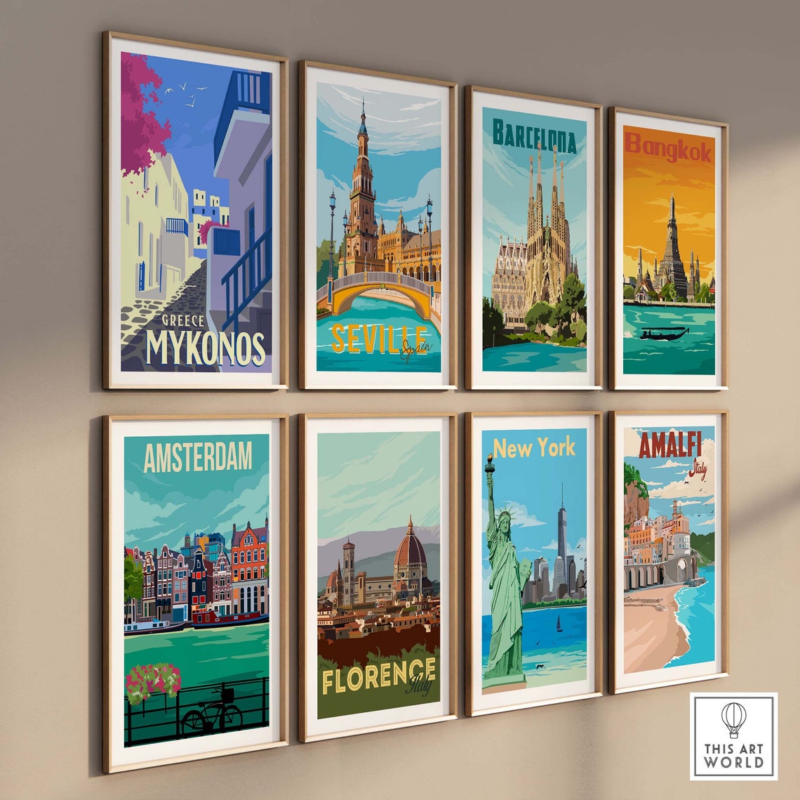 Mykonos Travel Poster, Greek Home Decor - Image 3