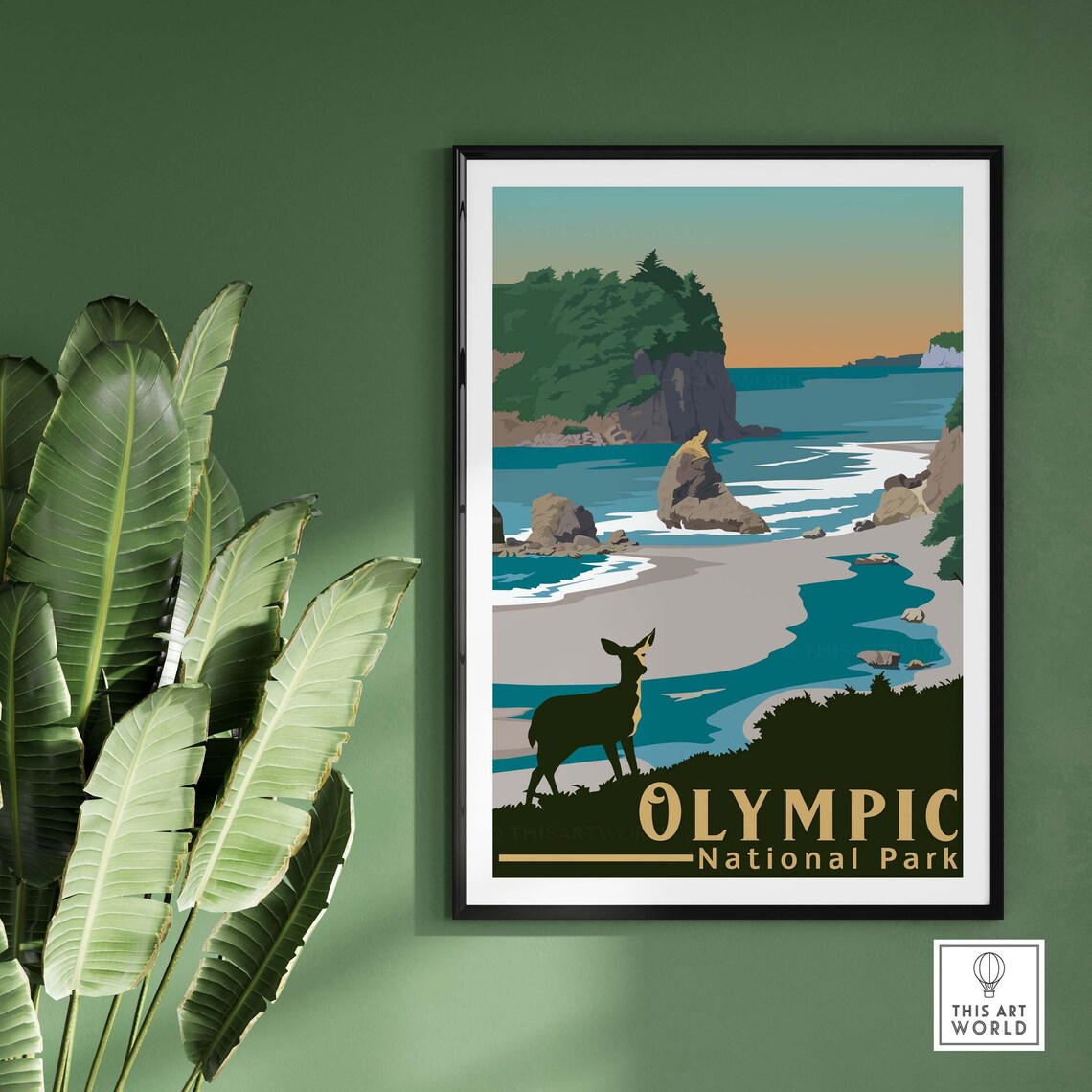 Olympic National Park Travel Poster, Washington Art Print - Image 2