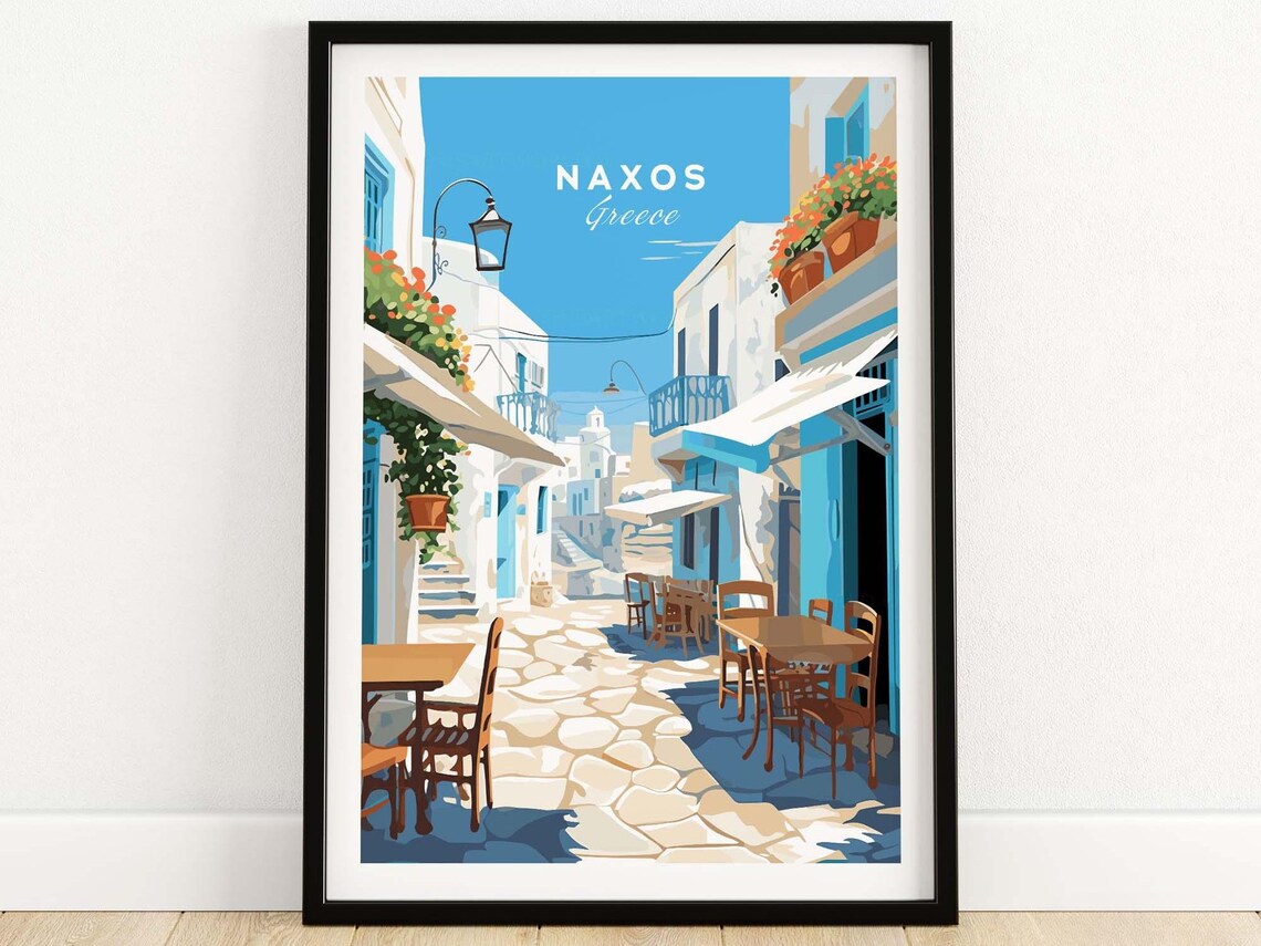 Naxos Travel Poster Art Print, Home Decor