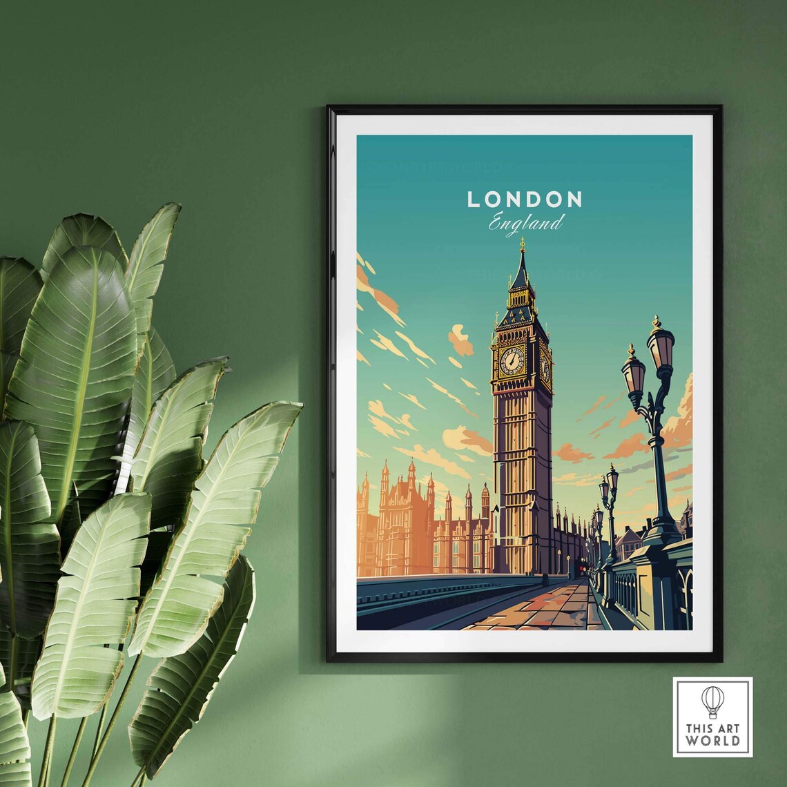 London Big Ben Travel Poster, Houses Of Parliament - Image 2