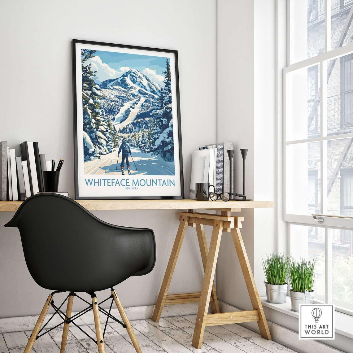 Whiteface New York Skiing Scene Art Print - Image 4