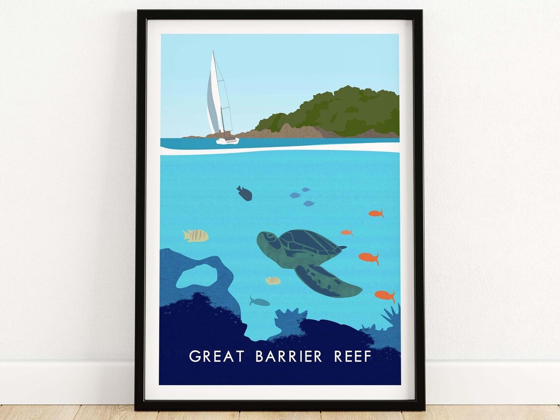 Great Barrier Reef Australia Travel Poster Print