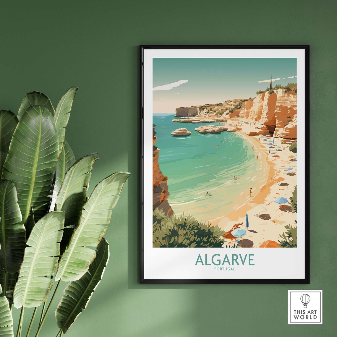 Algarve Portugal Golden Cliffs Beach Coves Summer Travel Poster - Image 2