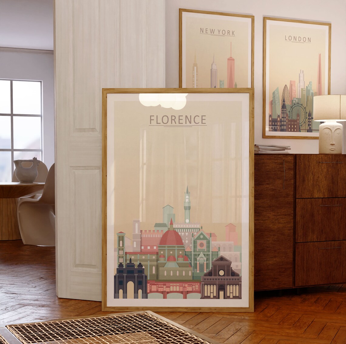Florence Skyline Print, Italy Travel Poster - Image 3