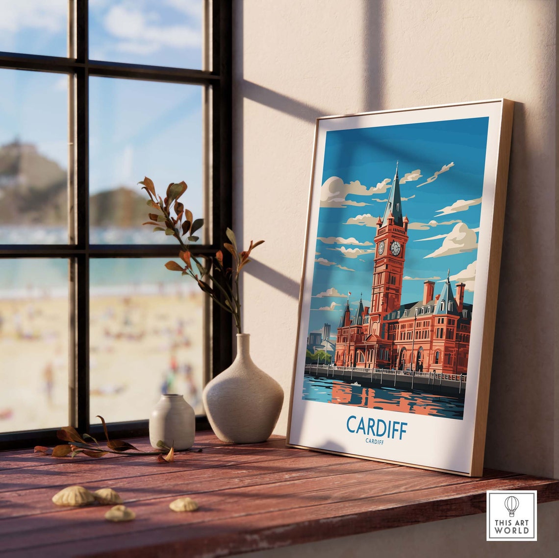 Cardiff Wales Pierhead Building Clock Tower Bay Travel Poster - Image 4