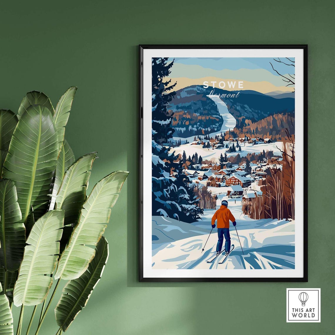 Stowe Ski Resort Travel Poster, Vermont Gift - Image 2