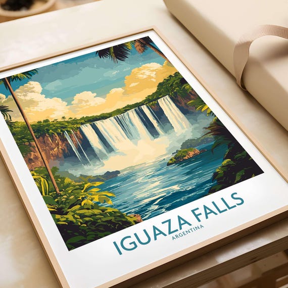 Iguazu Falls Wall Art Print Argentina Travel Gift Iguaza Falls Travel Print