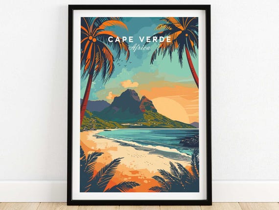 Cape Verde Travel Poster Wall Art Print Home Decor Artwork Gift Illustration Lover