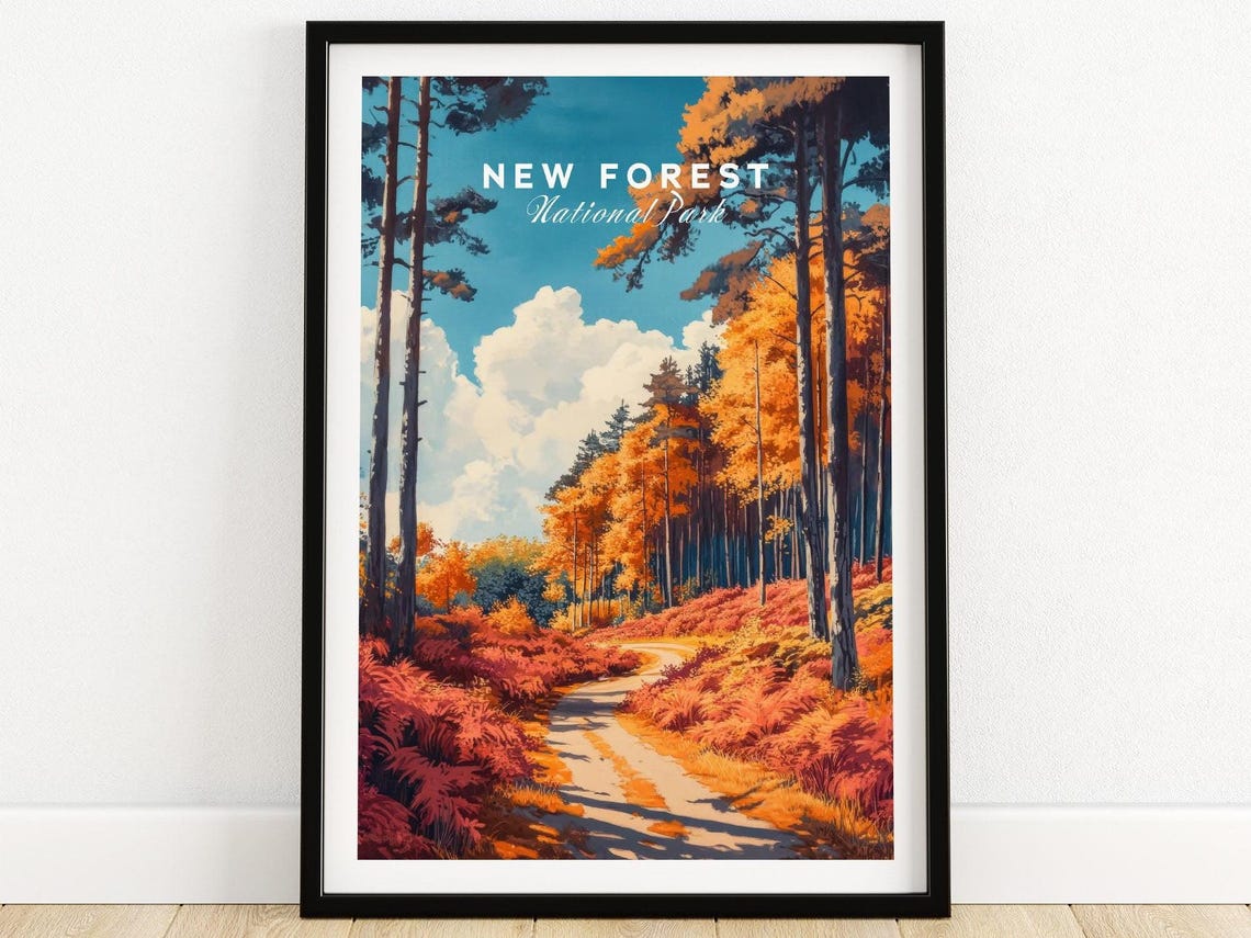 New Forest Travel Poster, England Landscape