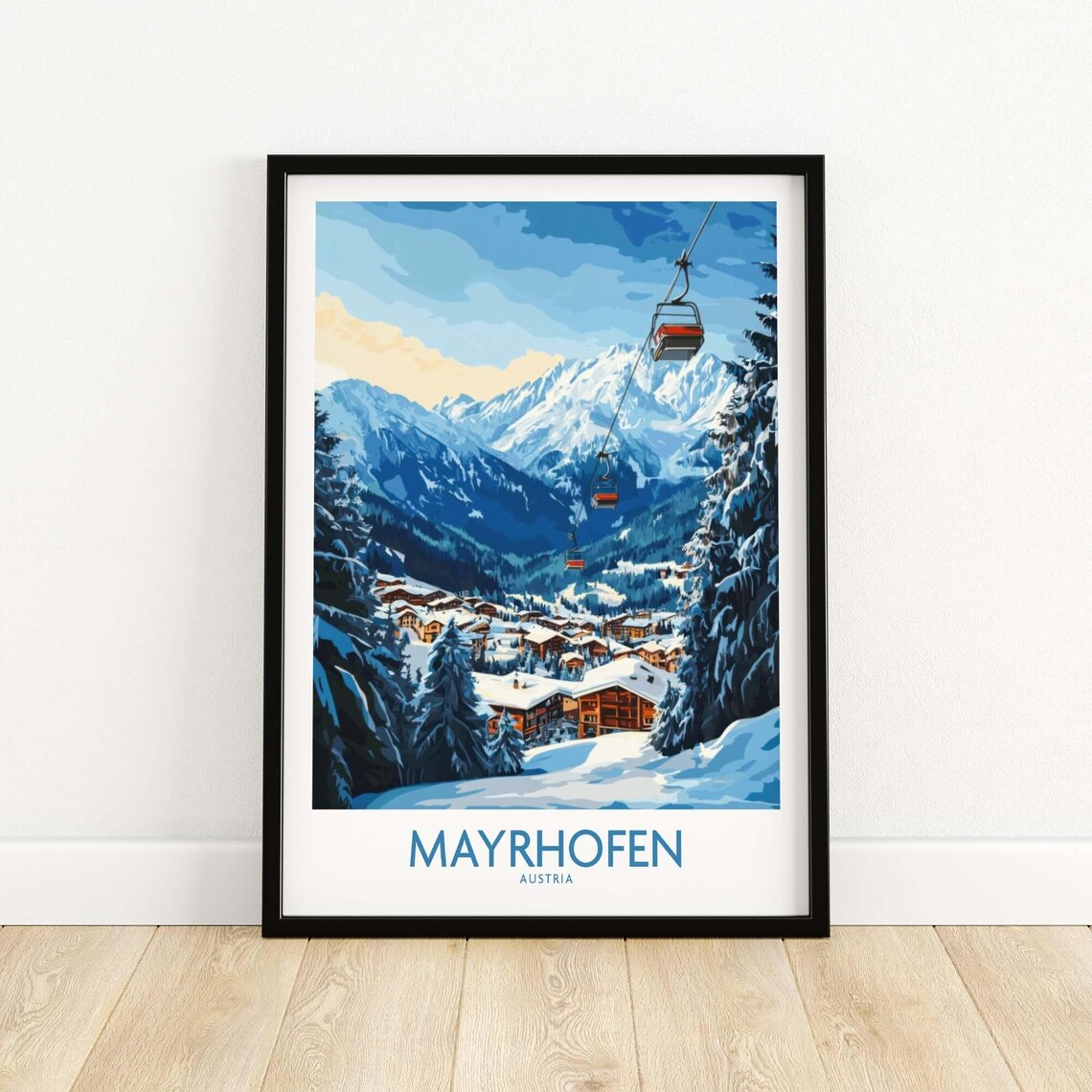 Mayrhofen Ski Resort Travel Poster, Austria - Image 5
