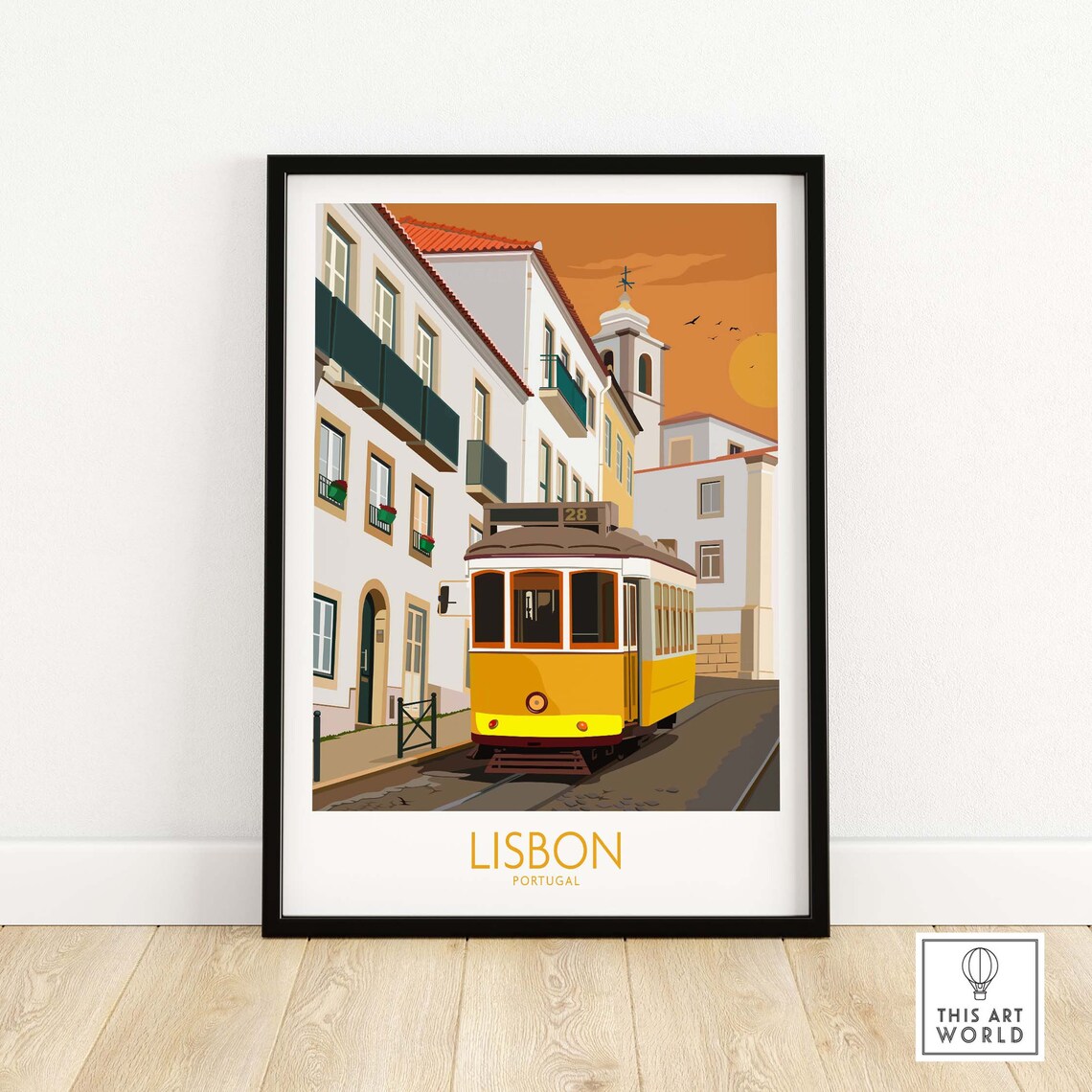 Lisbon Vintage Travel Poster, Portugal Art Print