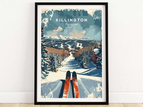 Killington Wall Art Print Ski Poster Vermont Gift Art Lovers Ski Art Winter Sports Gift For Skier Killington Ski Resort