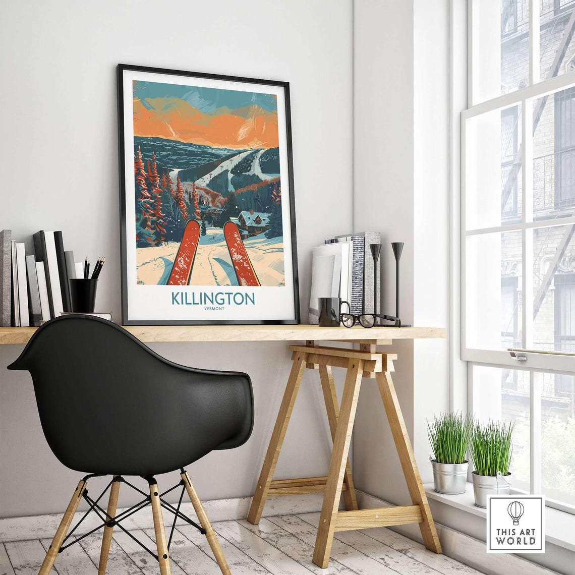 Killington Ski Resort, Vermont Winter Sports Art Print - Image 4