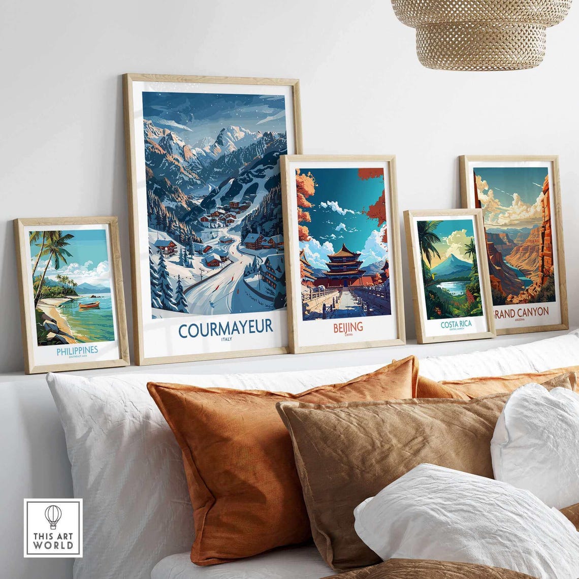 Courmayeur Ski Art Print, Ski Lodge Decor - Image 3