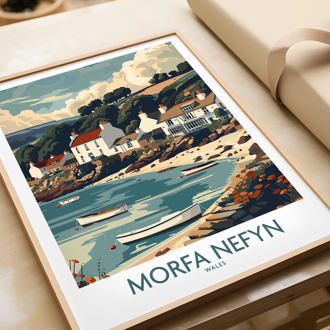 Morfa Nefyn Travel Poster, Wales Art Print