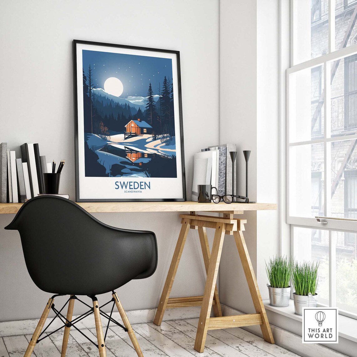 Sweden Travel Poster, Europe Home Decor Artwork - Image 4