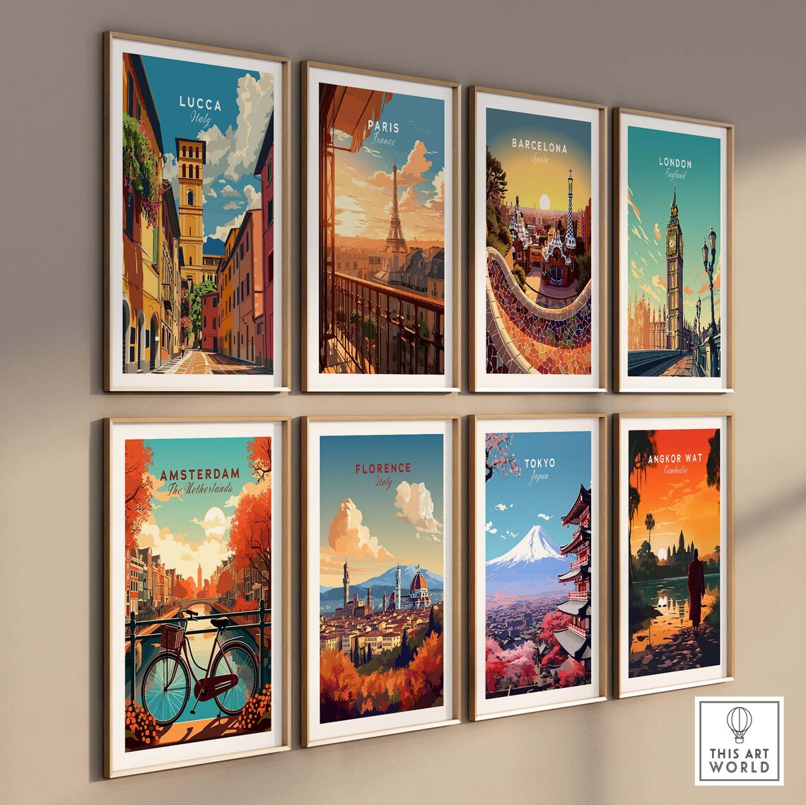 Lucca Travel Poster, Tuscany Italy Wall Art Print - Image 3