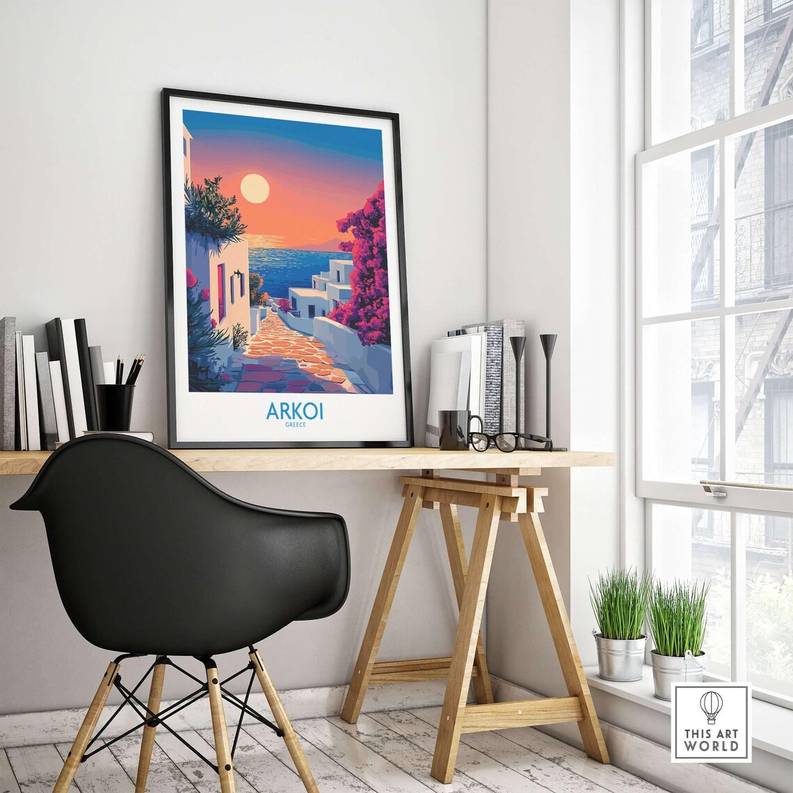 Arkoi Greece Travel Poster, Office Home Decor - Image 4