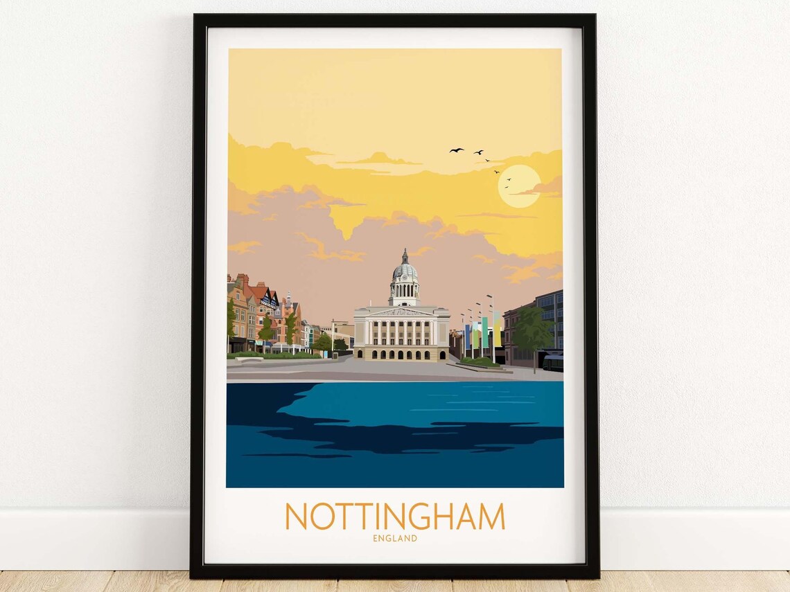 Nottingham Travel Poster Art Print, Wall Art Gift - Image 4