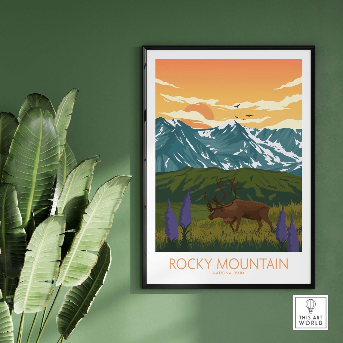 Rocky Mountain National Park Elk Vintage Travel Poster Wildlife - Image 2