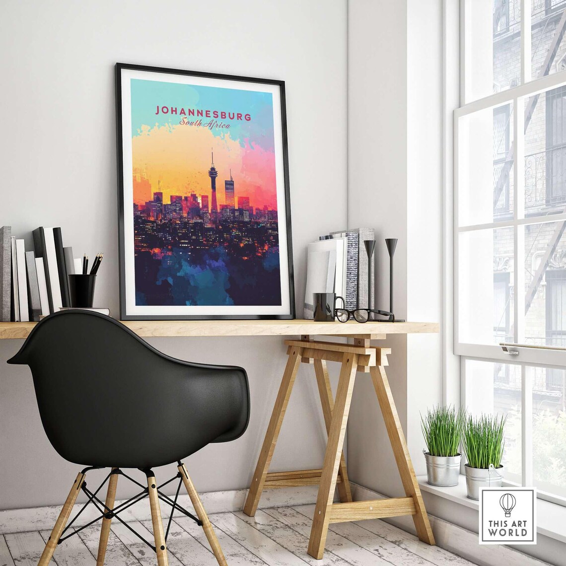 Johannesburg Skyline Poster, South Africa Cityscape - Image 4