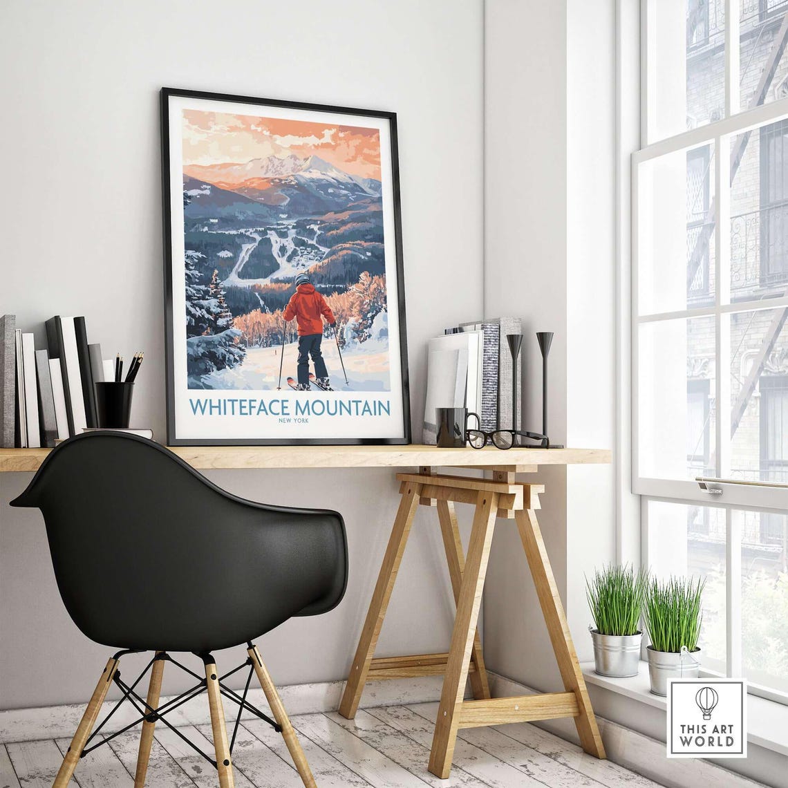 Whiteface Ski Resort, New York Winter Sports Art Print - Image 4