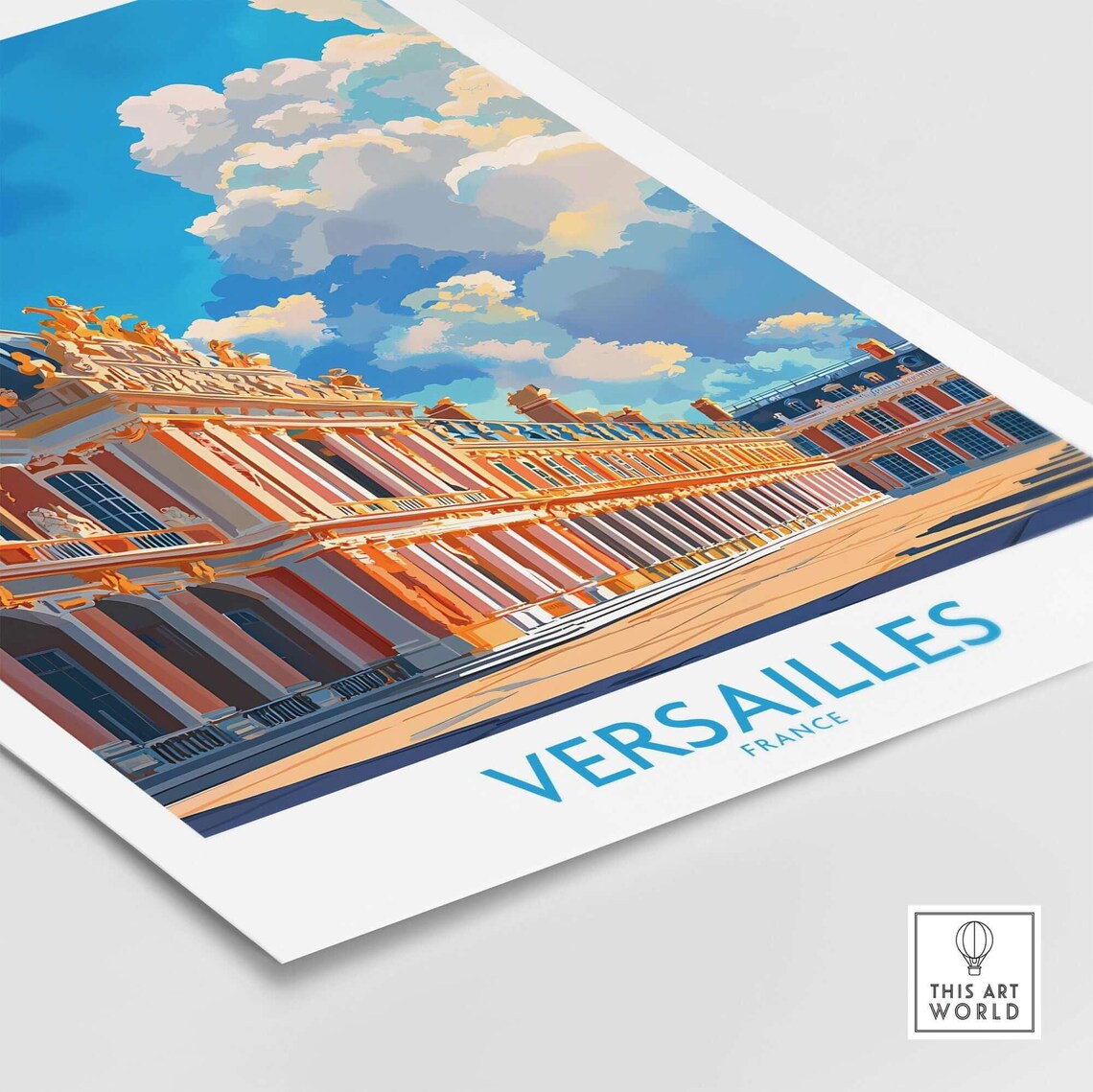 Versailles France Palace Grand Facade Blue Sky Travel Poster - Image 4