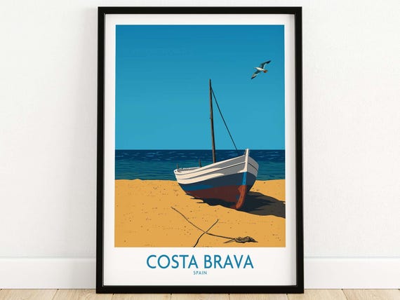Costa Brava Wall Art Brave Print Spain Travel Poster Home Decor Artwork Gift Illustration