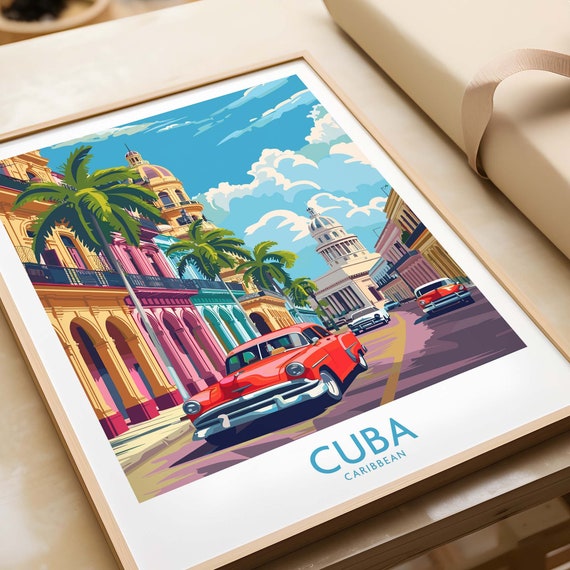Cuba Travel Poster, Havana Home Decor Art Print
