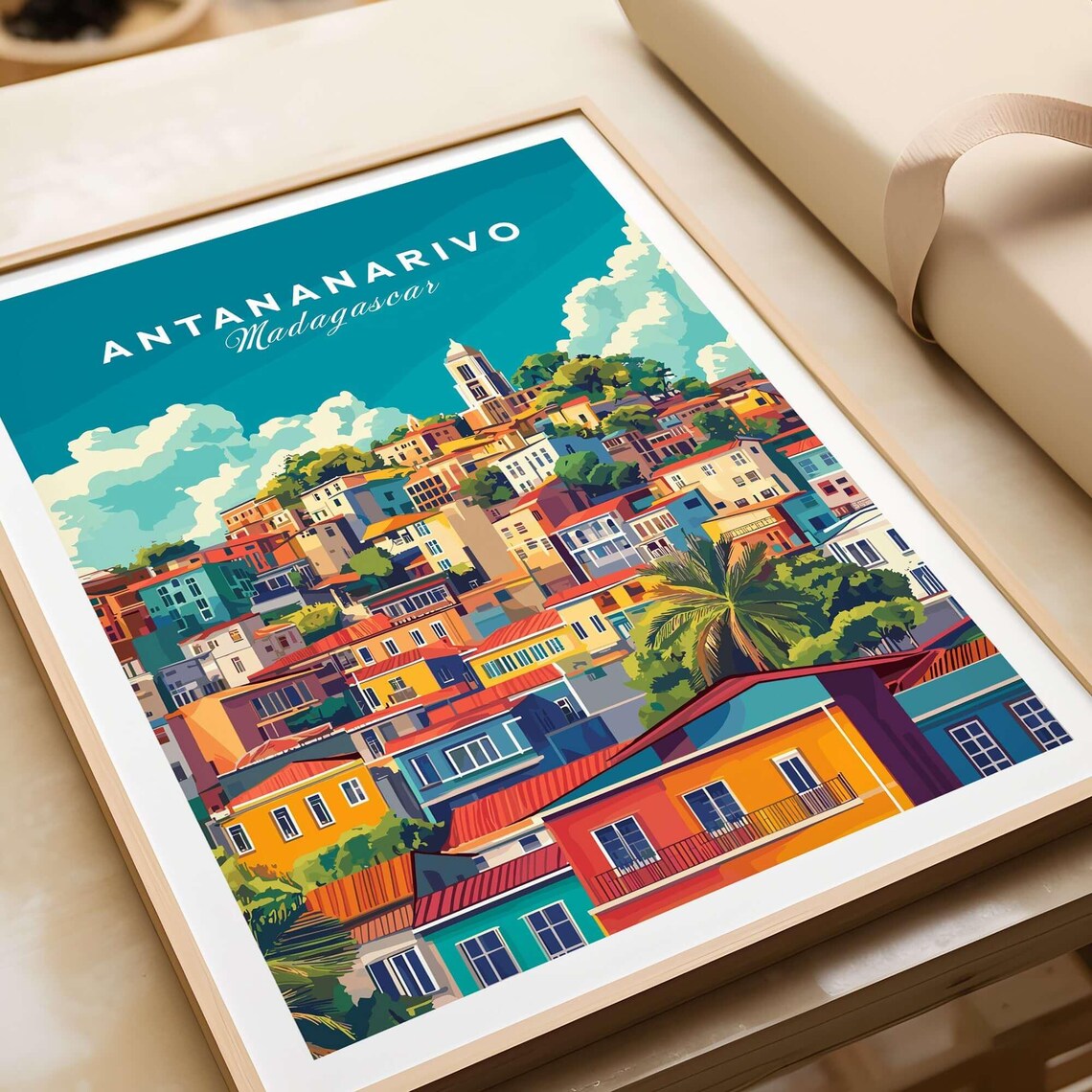 Antananarivo Travel Print, Colorful Skyline Art Print - Image 4