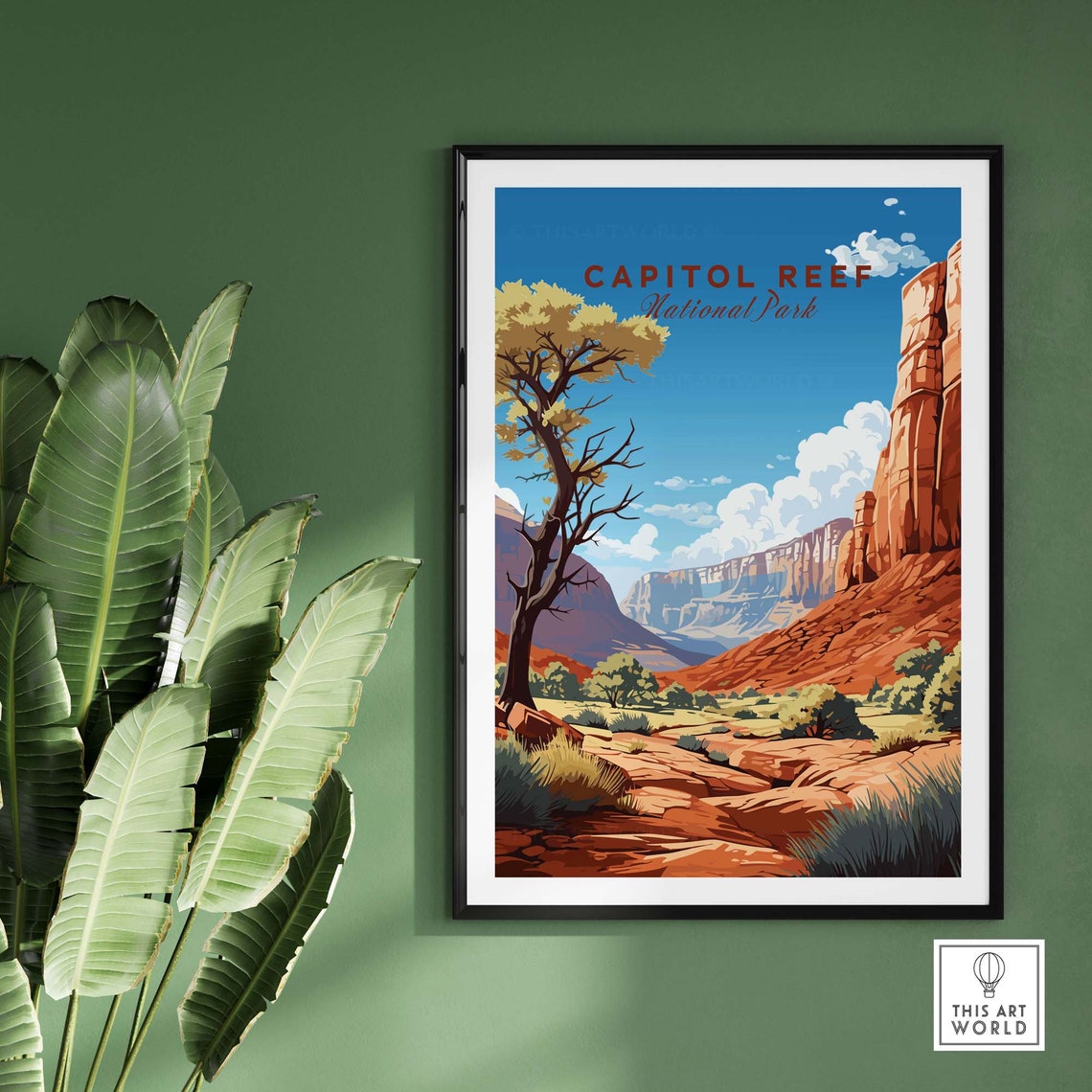Capitol Reef National Park Utah Red Rock Canyon Desert Poster - Image 2