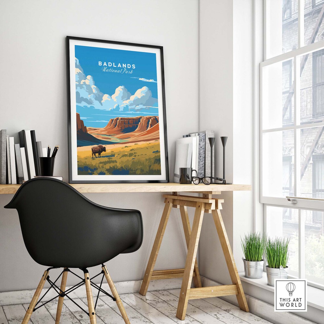 Badlands National Park Travel Poster, Art Print - Image 4