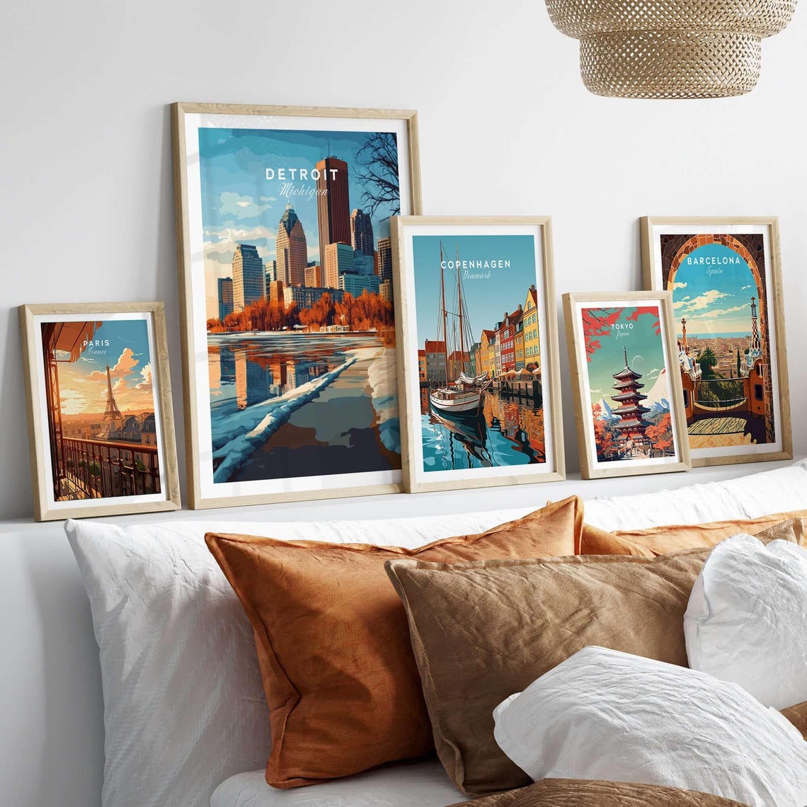 Detroit Michigan Print Detroit Wall Decor Detroit Poster Usa Travel Prints Detroit Art Print Detroit Illustration Detroit Wall Art Gift - Image 2