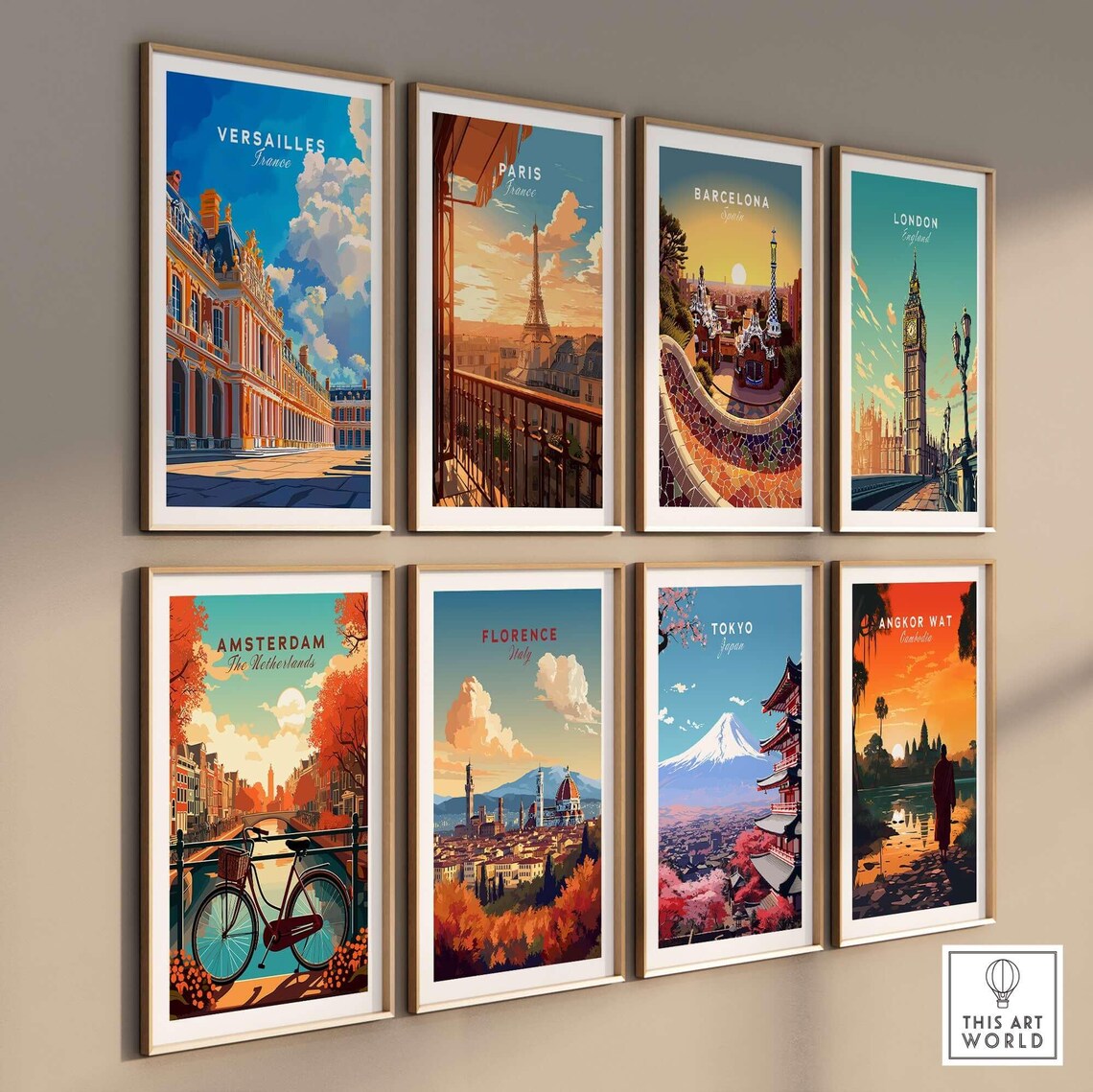 Versailles France Palace Facade Golden Statues Blue Sky Travel Poster - Image 3