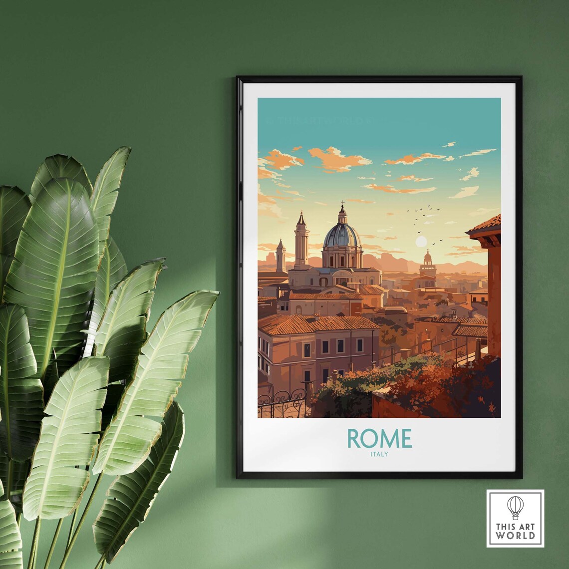 Rome Italy Travel Poster, Art Print for Europe - Image 2