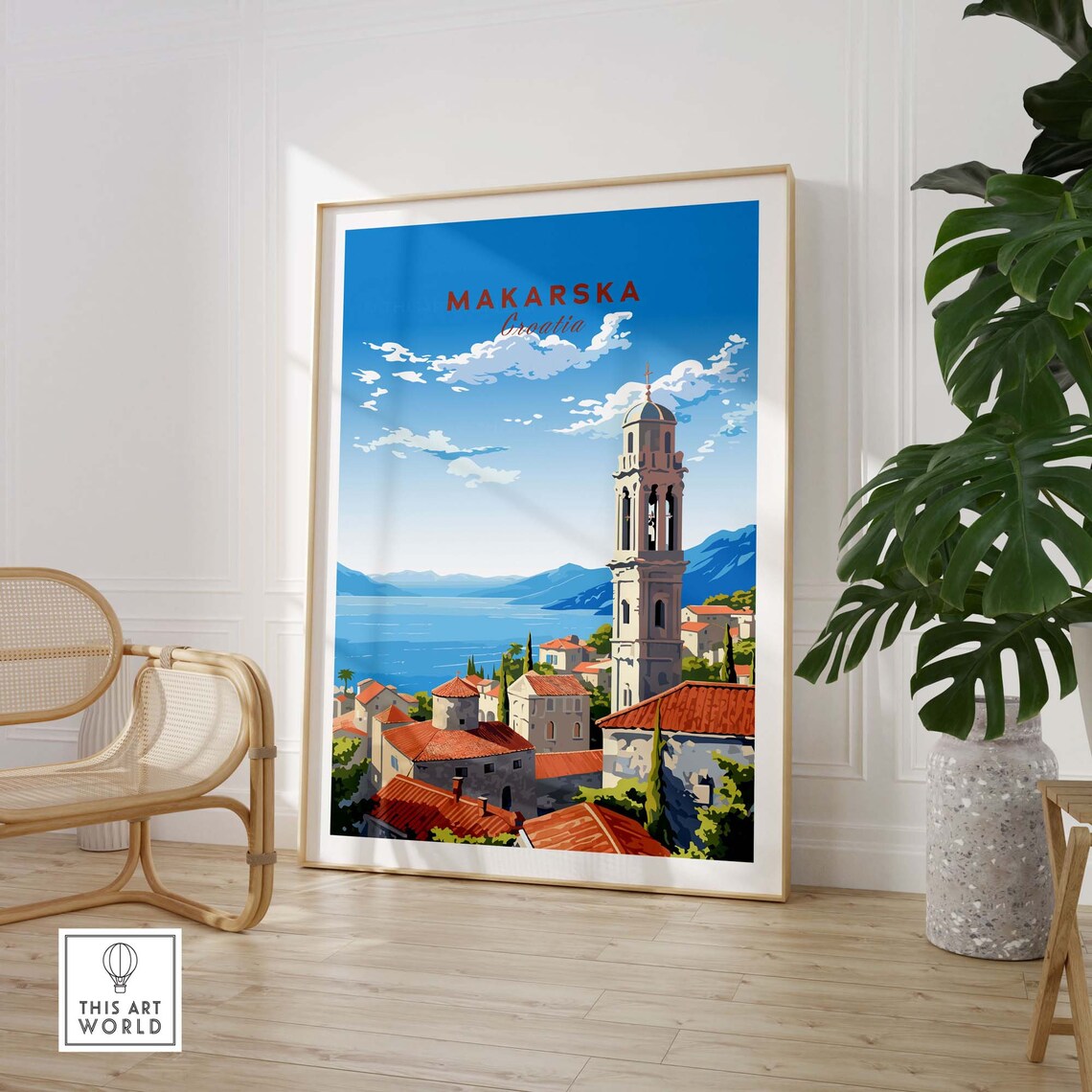 Makarska Croatia Old Town Bell Tower Adriatic Coast Scenic Poster - Image 3