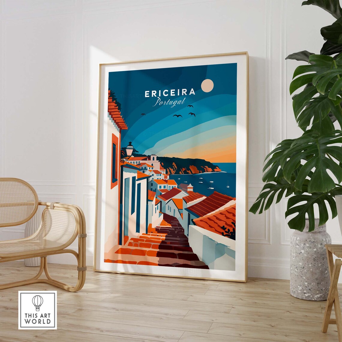 Ericeira Portugal Minimalist Travel Poster Print - Image 2