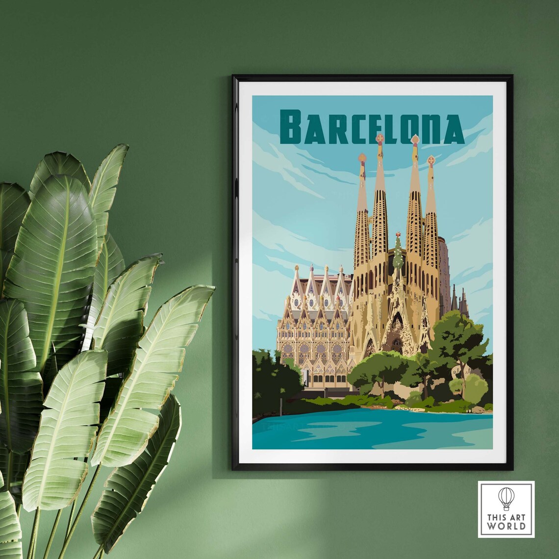 Barcelona Vintage Travel Poster, Spain Art Print - Image 3