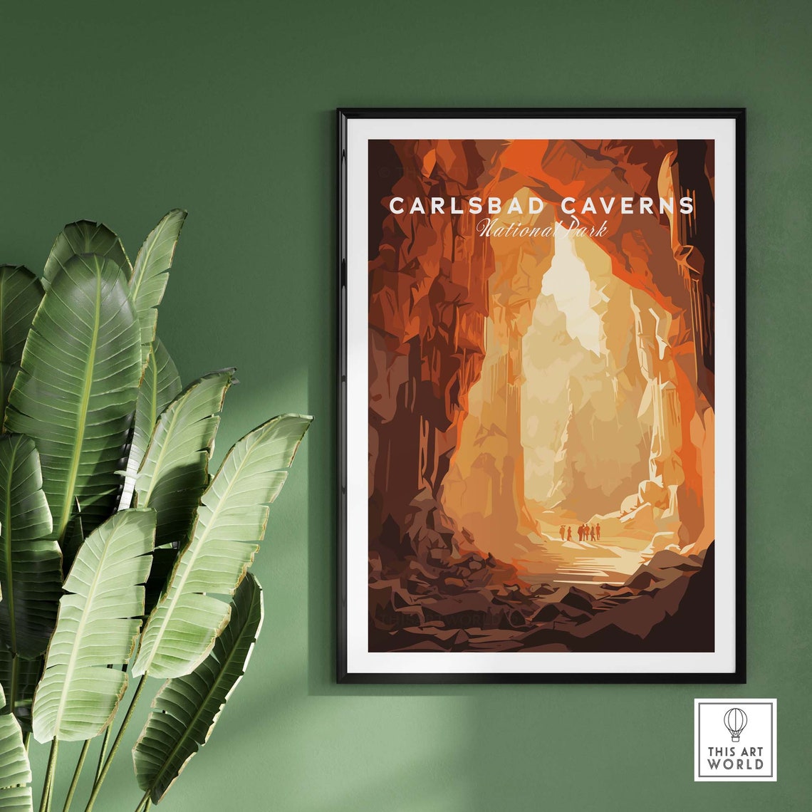 Carlsbad Caverns National Park Cave Interior Light Art Poster - Image 2