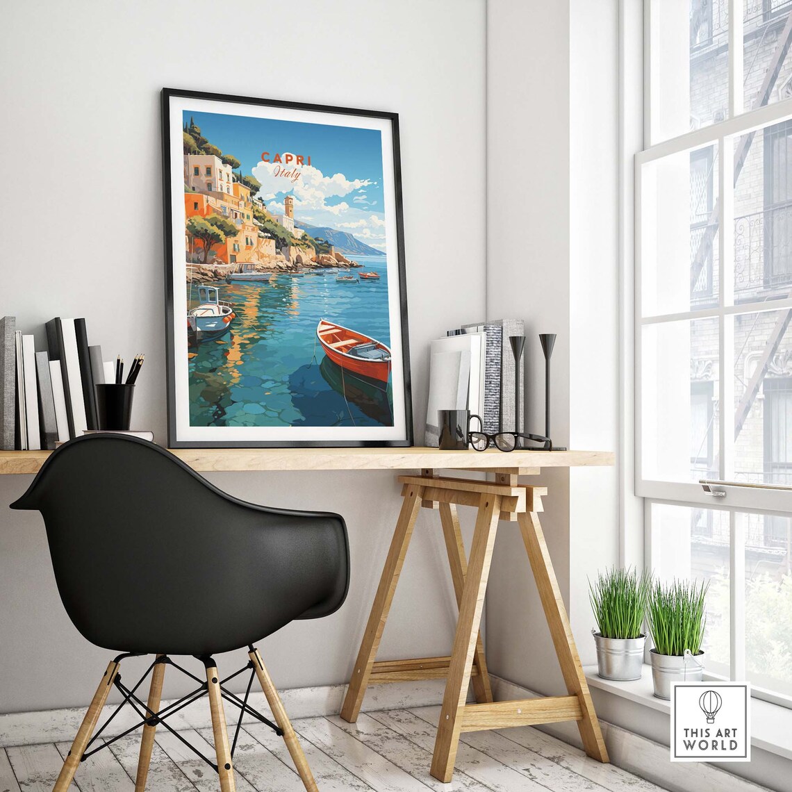 Capri Italy Travel Poster, European Wall Art - Image 4