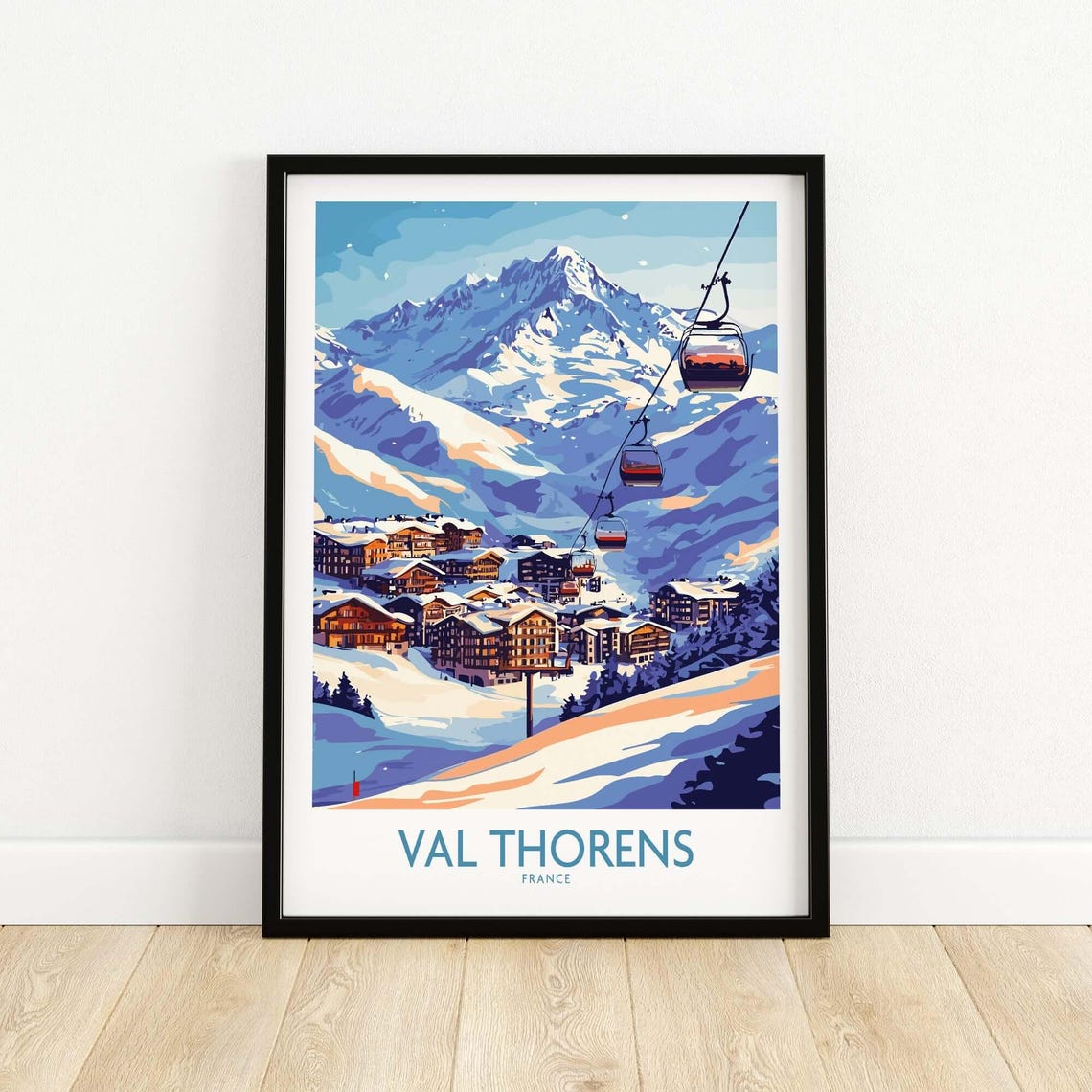Val Thorens Winter Sports Print, Ski Run View - Image 5