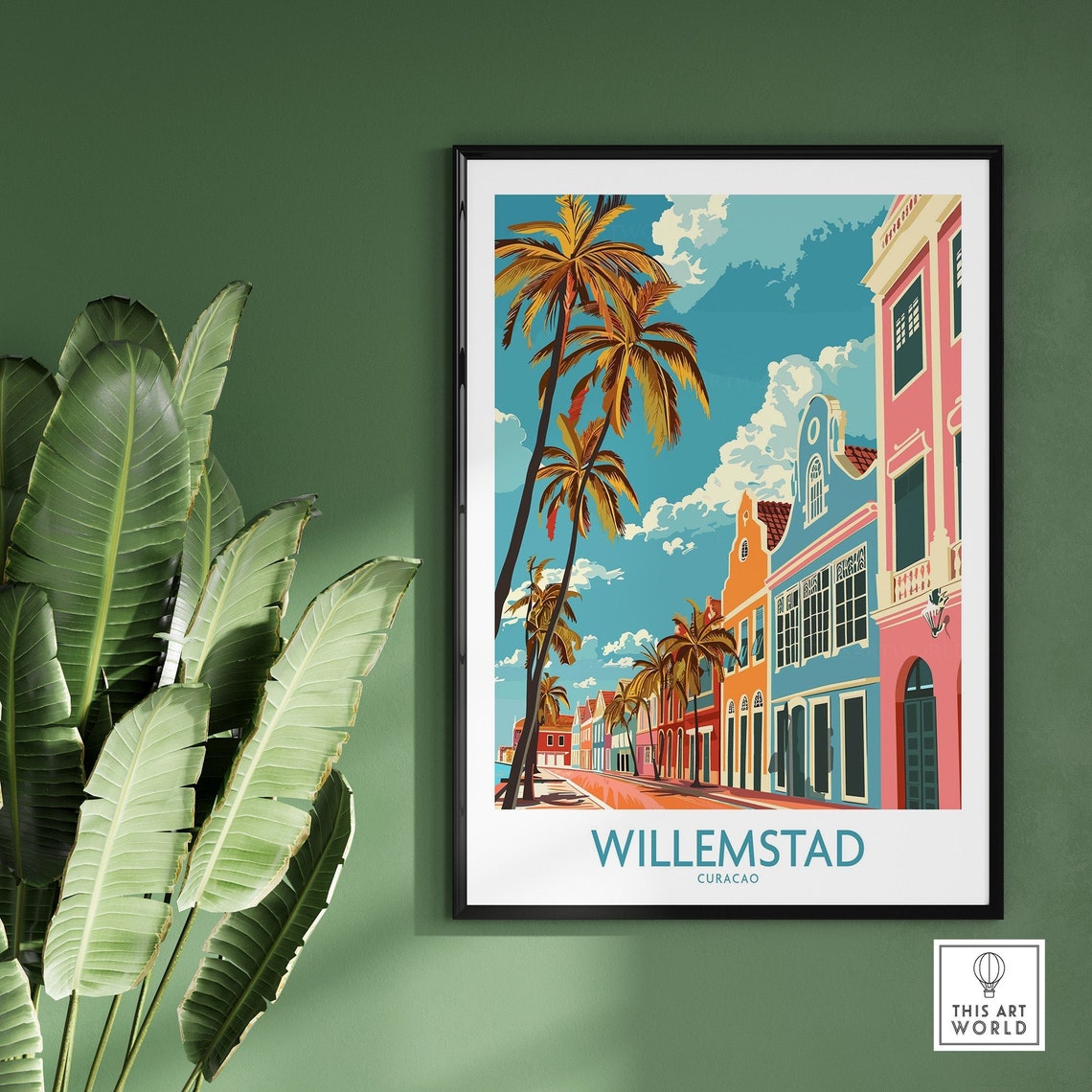 Willemstad Curacao Travel Print Wall Art Poster Gift Caribbean Island Gift - Image 2