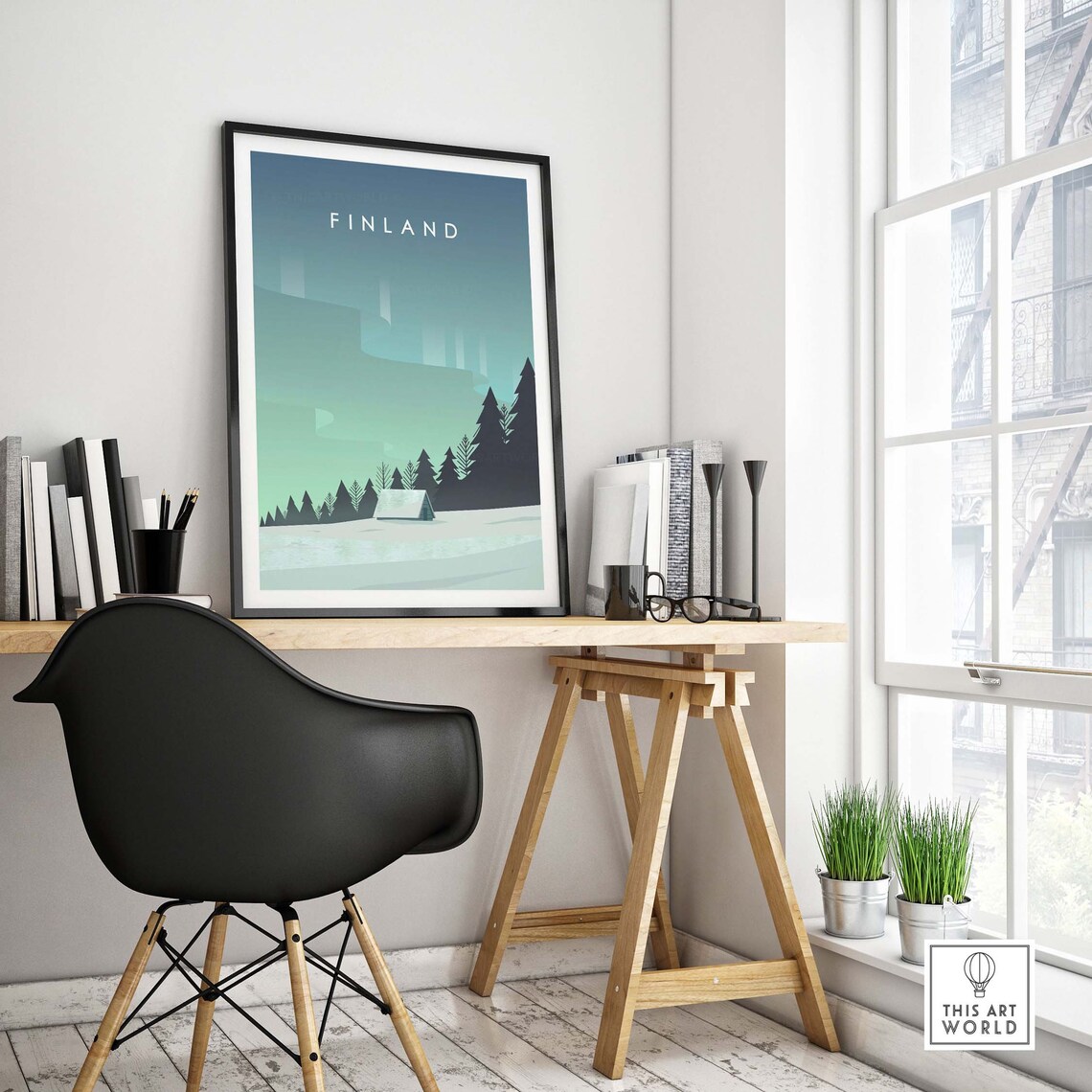 Finland Travel Poster, Scandinavian Print