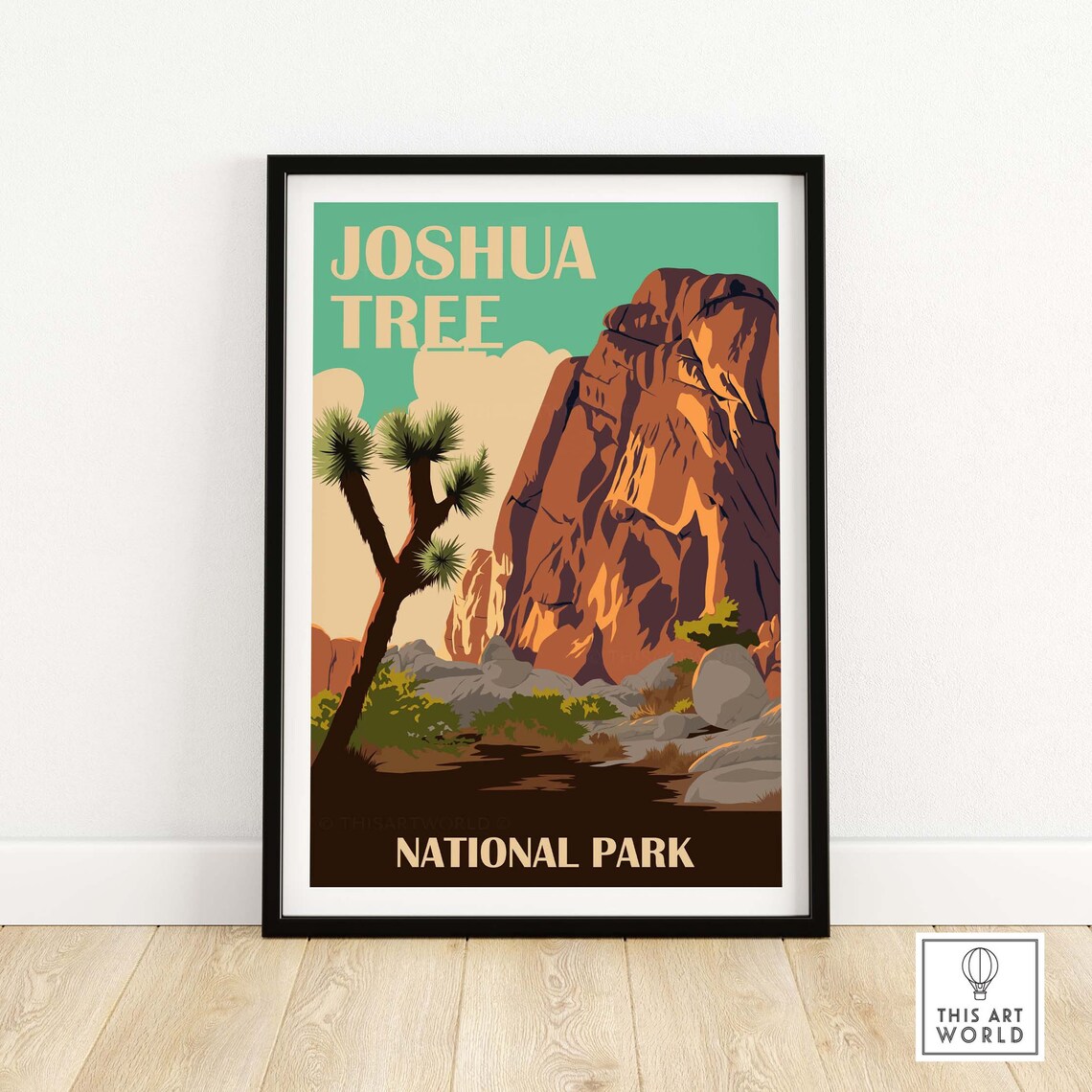 Joshua Tree Vintage Travel Poster, National Park Art