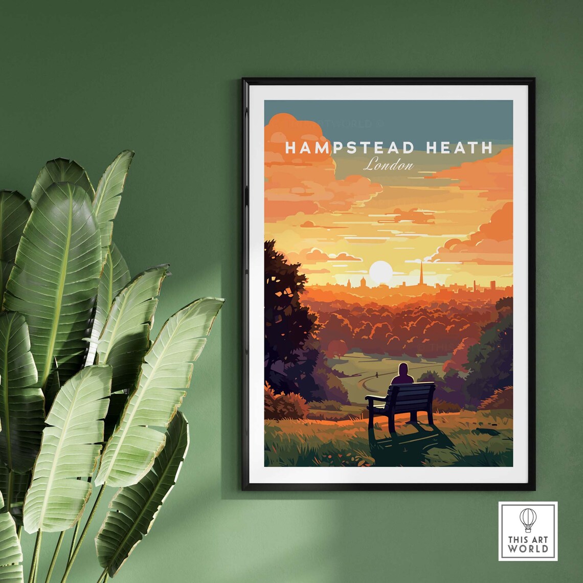 Hampstead Heath Travel Poster, London Park Art Print - Image 3