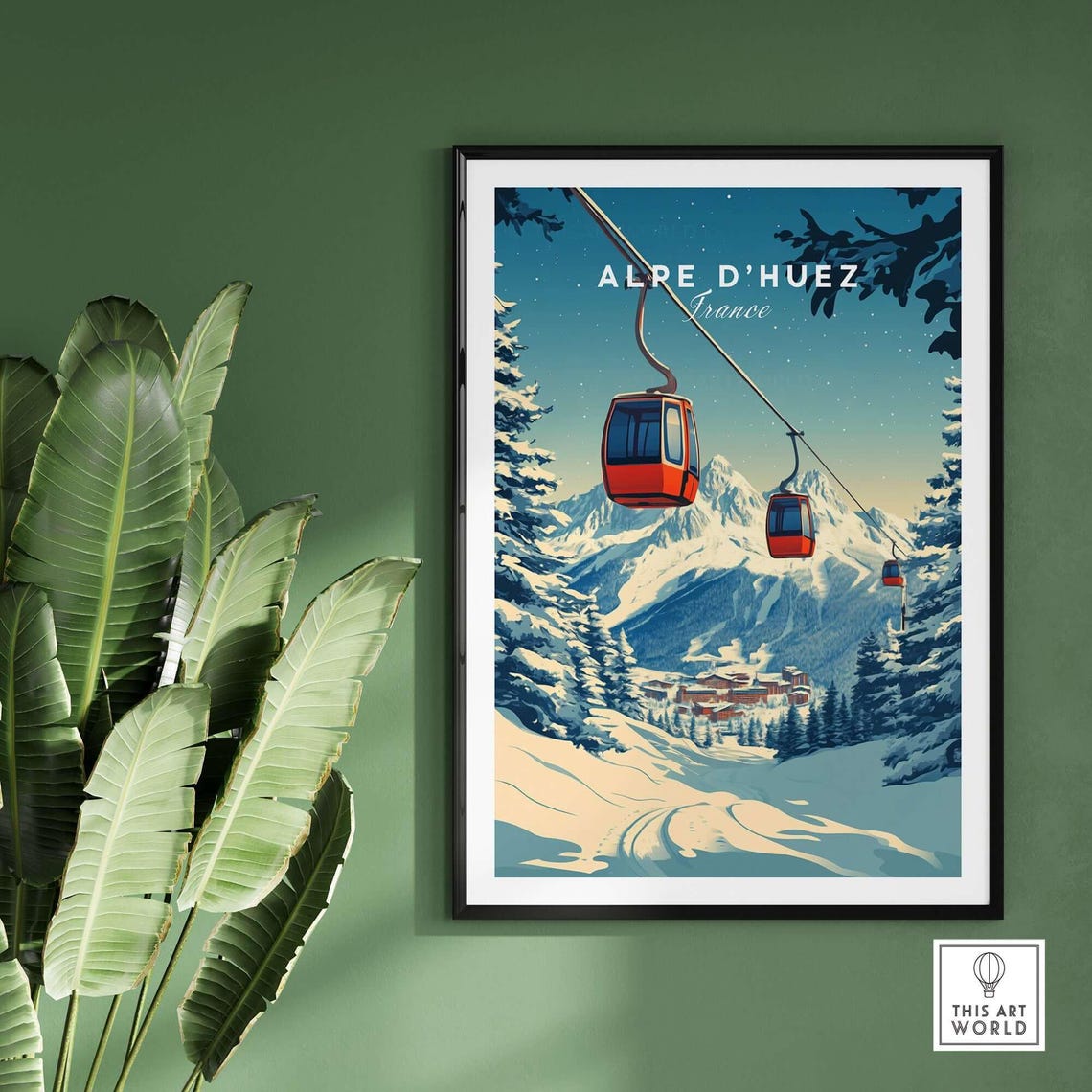 Alpe Dhuez Ski Print, France Mountain Resort Art - Image 2
