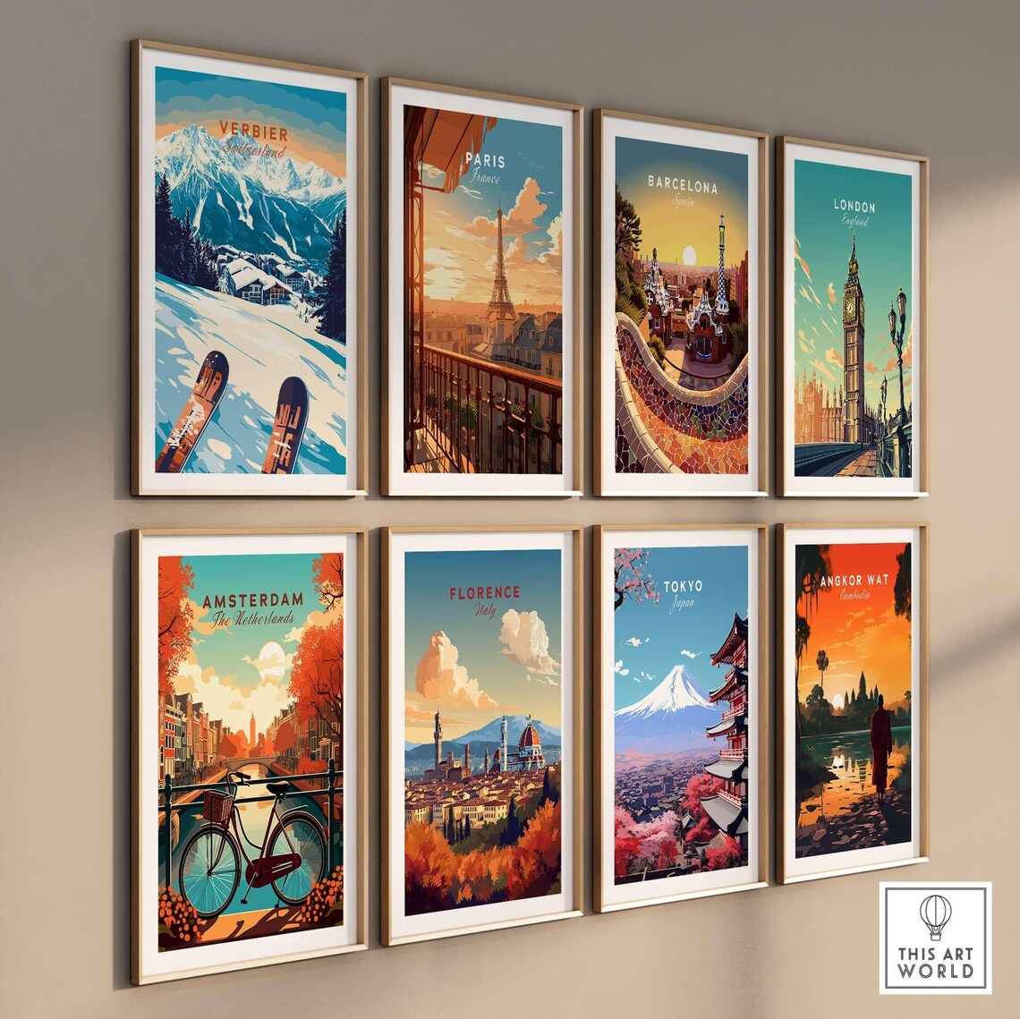 Verbier Switzerland Ski POV Snowy Peaks Chalet Winter Travel Poster - Image 3